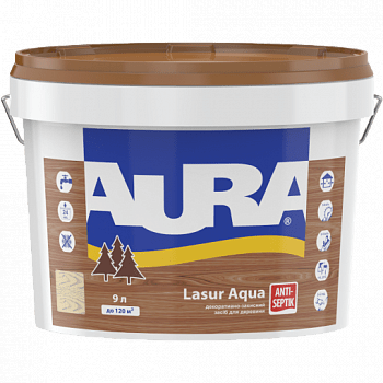 Aura Lasur Aqua защитное средство для древесины 9л