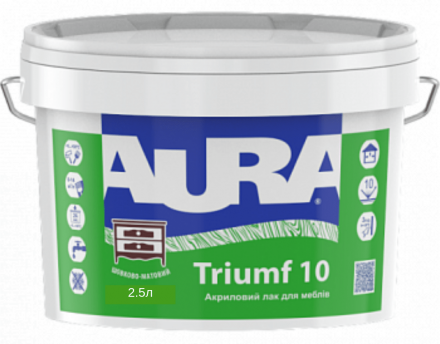 AURA Triumf 10 акриловый лак для мебели 2,5л