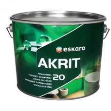 Eskaro Akrit 20 краска для ванной, кухни, влажных помещений 9.5л 