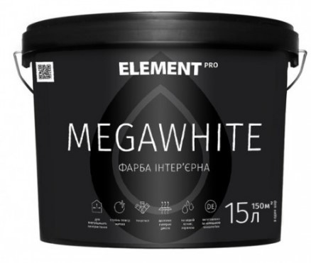 ELEMENT PRO Megawhite інтер&amp;#39;єрна латексна фарба 15л